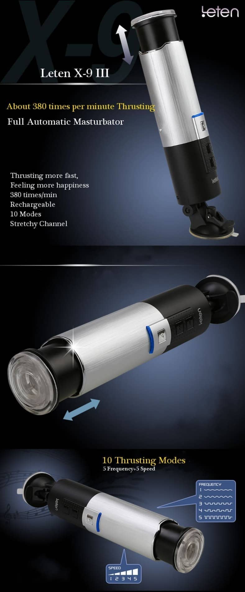 Máy thủ dâm tự động gắn tường X9 Telecopic (AD33A) - hình minh họa 4
