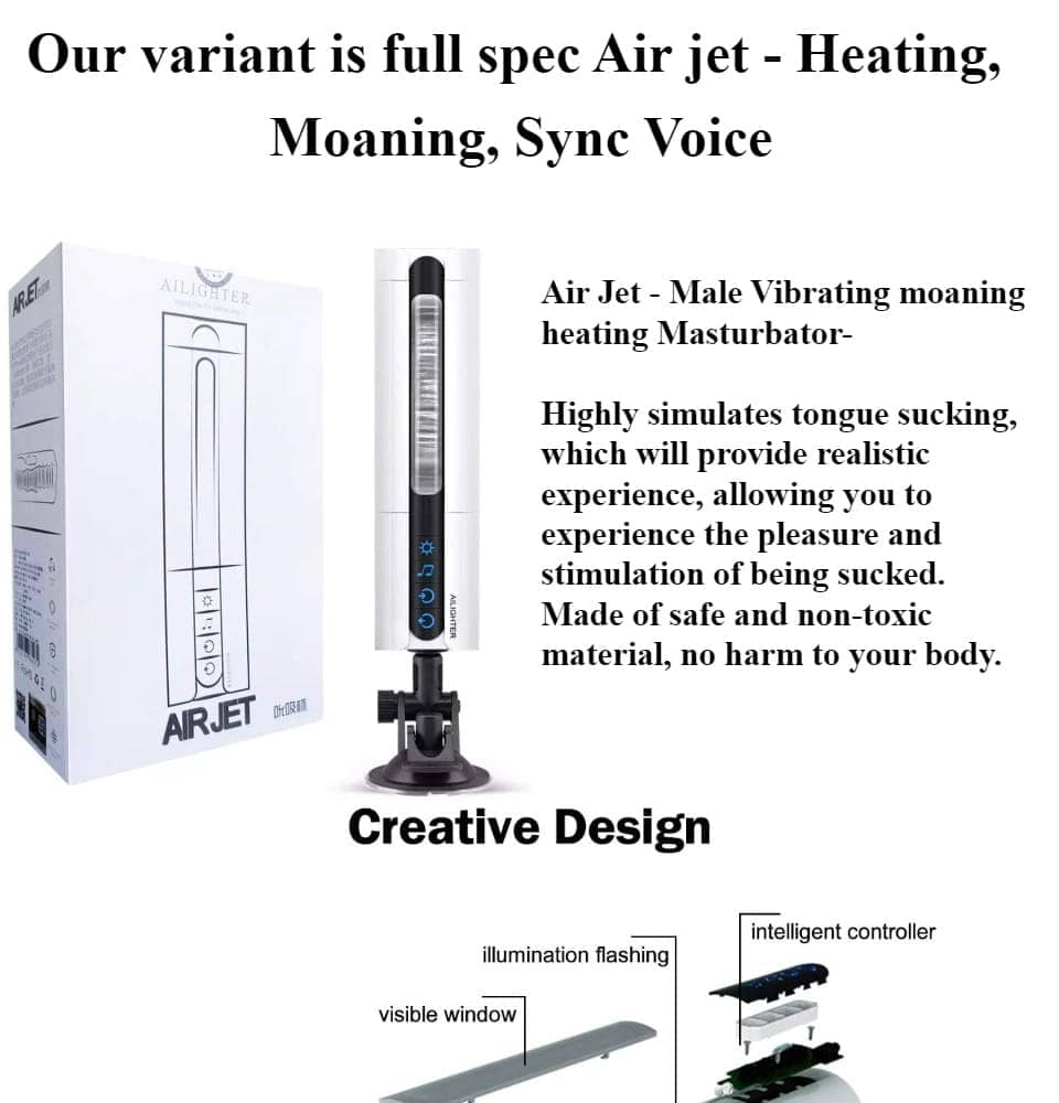 Máy bú mút dương vật tự động nhỏ gọn có sưởi ấm Air Jet (AD40B) - hình minh họa 2