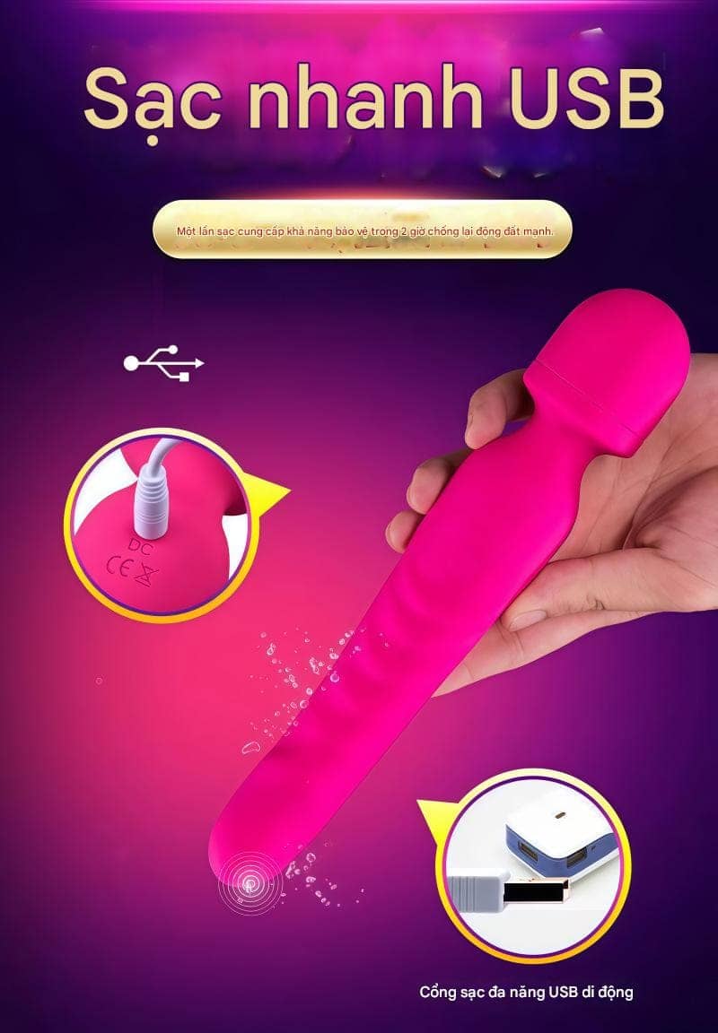 Máy Massage Cá Nhân Chày Rung 2 Đầu - hình minh họa 12