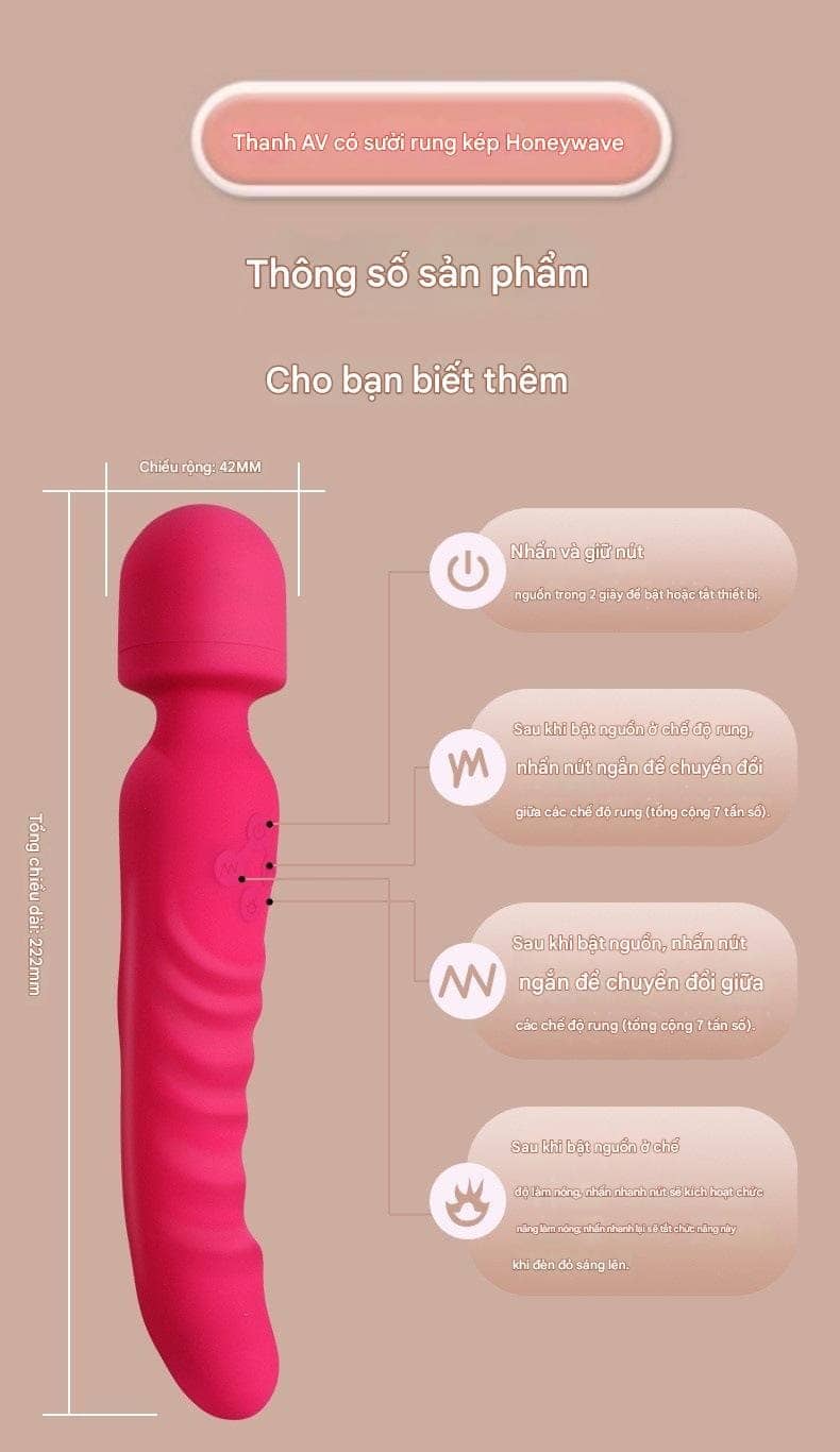 Máy Massage Cá Nhân Chày Rung 2 Đầu - hình minh họa 16