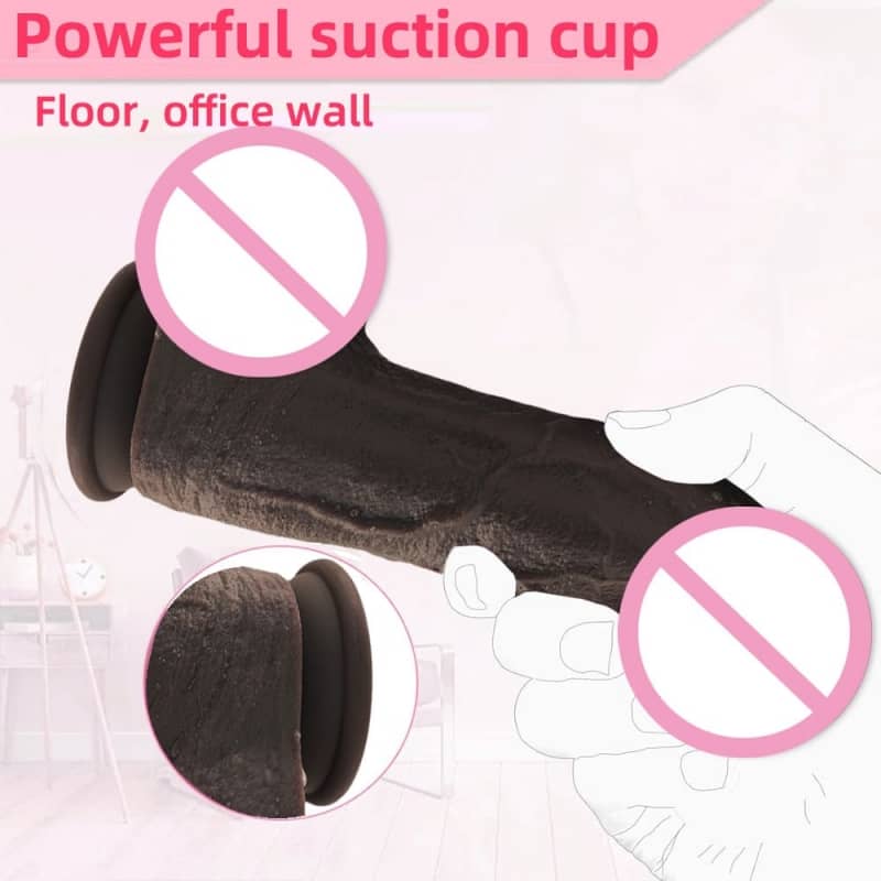 Dương Vật Giả Rung Silicon Da Đen Siêu Khủng Siêu Mềm - hình minh họa 6