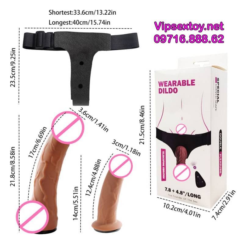 Dương Vật Đai Đeo 2 Đầu Rung Thụt – Điều Khiển Từ Xa Cực Mạnh Mẽ - hình minh họa 4