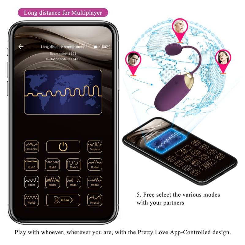 Trứng rung táp cực mạnh kết nối app Prettylove Kaila - hình minh họa 10