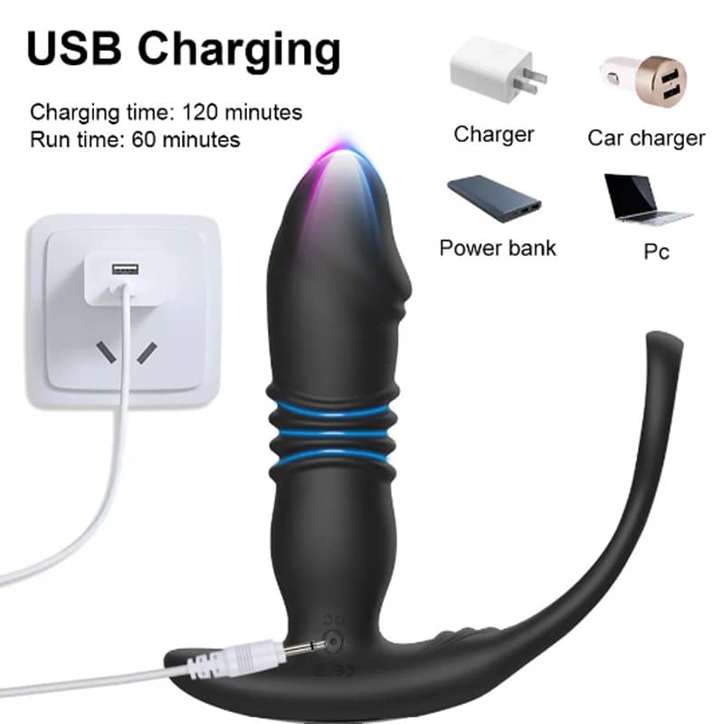 Máy Massage Rung Đa Năng Kèm Vòng Đeo Điều Khiển Từ Xa Sạc USB Chống Nước - hình minh họa 4