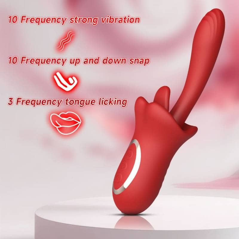 Trứng Rung Tình Yêu Lưỡi Kép Rung Ngoáy Liếm - hình minh họa 5