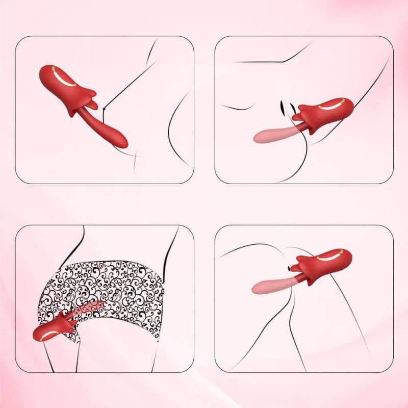 Trứng Rung Tình Yêu Lưỡi Kép Rung Ngoáy Liếm - hình minh họa 10