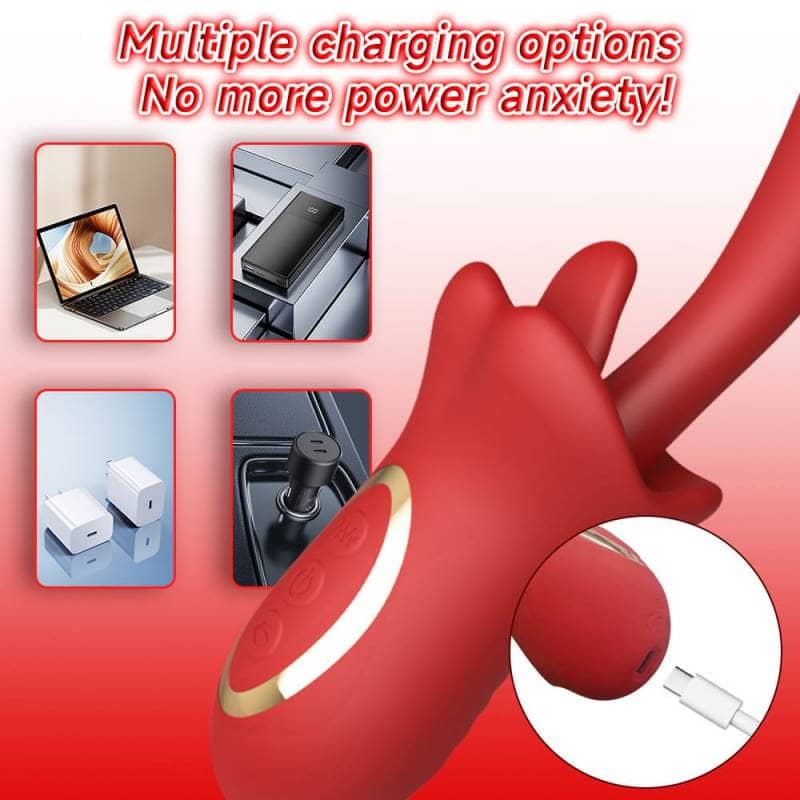Trứng Rung Tình Yêu Lưỡi Kép Rung Ngoáy Liếm - hình minh họa 12