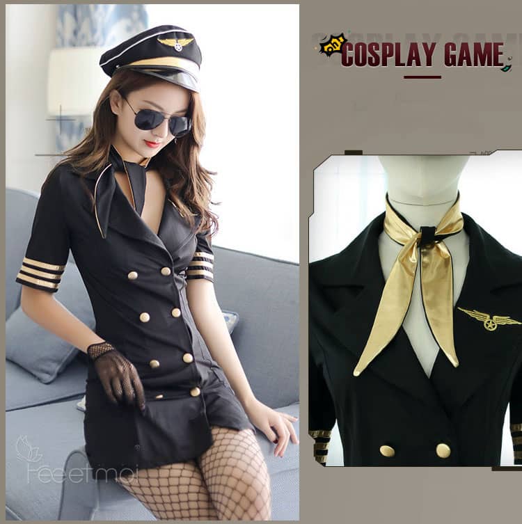 Bộ cosplay tếp viên hàng không quyến rũ