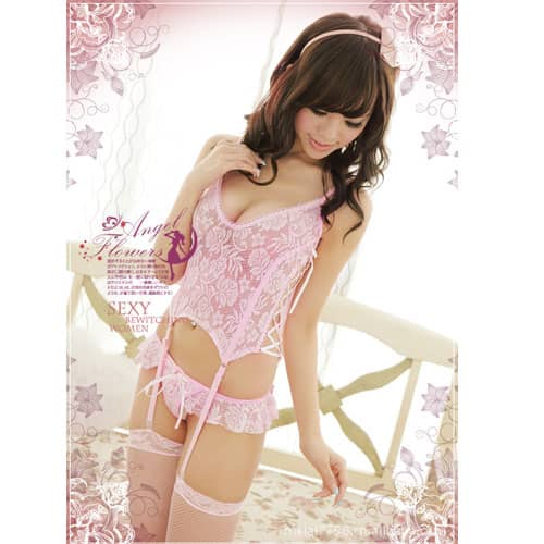 Bộ đồ lót ren liền tất - hình minh họa 3