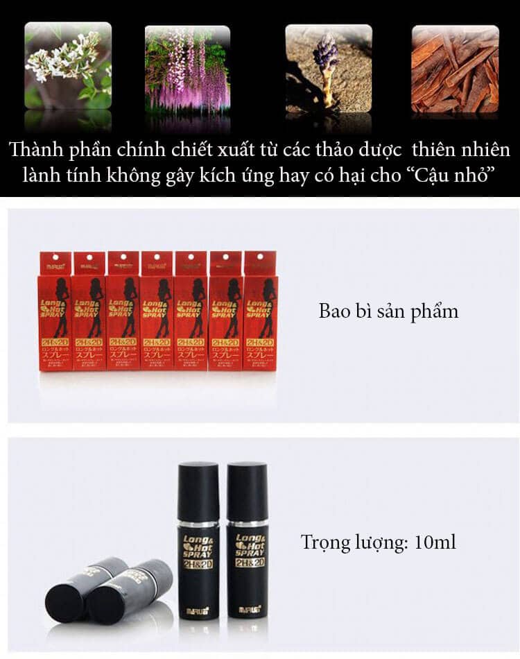 Chai xịt chống xuất tinh sớm Nhật bản Long Hot Spray (XTS16) - hình minh họa 7