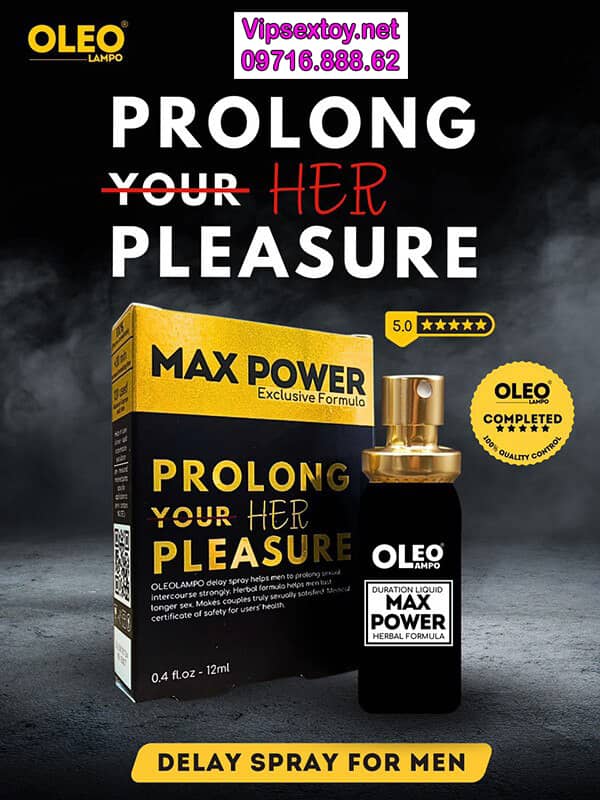 Oleo Lampo Max Power – Xịt chống xuất tinh sớm, kéo dài thời gian quan hệ - hình minh họa 4