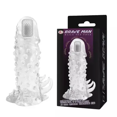 Bao cao su tăng kích cỡ có rung đầu có bi dọc thân cực đã (DC14K)