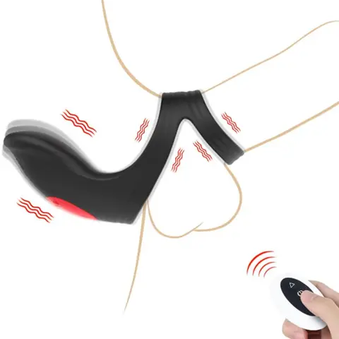 Vòng Rung Massage Đeo Hỗ Trợ Nam Kèm Đầu Massage Mềm Điều Khiển Từ Xa Sạc USB