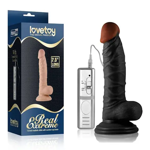 Dương vật silicon có rung gân nổi Lovetoy Real Extreme 7.5" (DV59C)