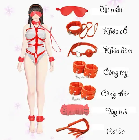 Bộ đồ chơi phòng the 7 món màu đỏ